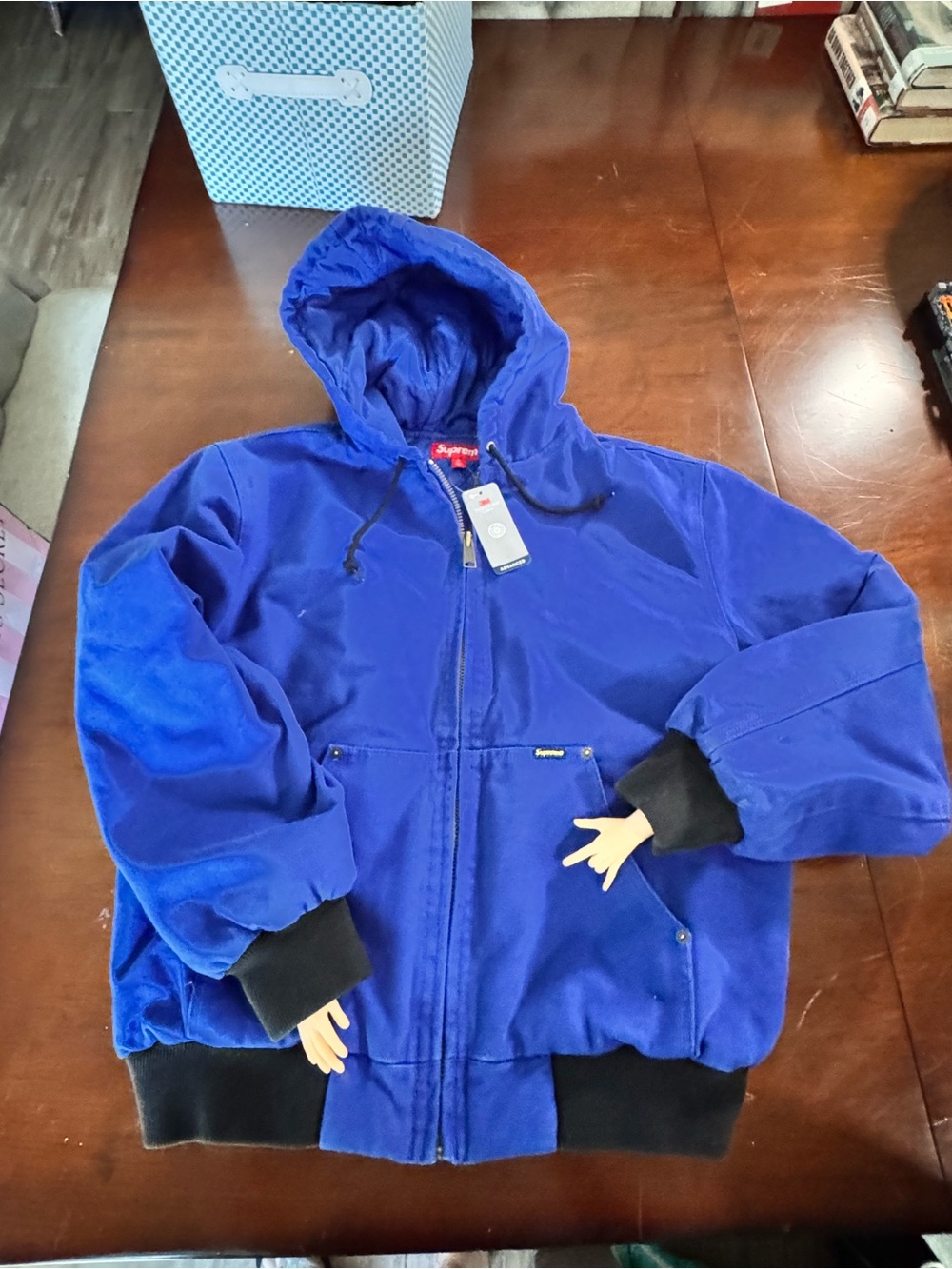 *NWT* Supreme Royal Blue Hooded Zip Jacket with Black Drawcord